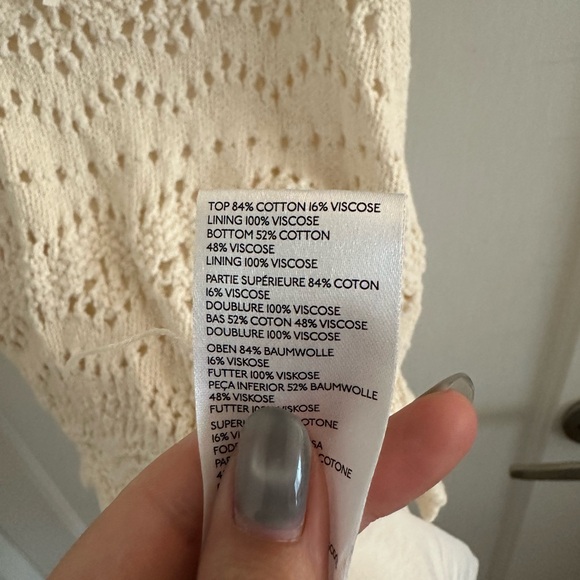 Anthropologie Cream Crochet Layered Tank Top - Picture 5 of 5